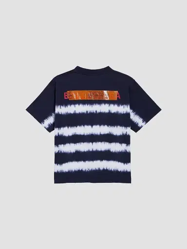 Balenciaga Men's Taped and Dyed Medium Fit T-Shirt - Navy White | Thumbnail 2 Balenciaga Men's Taped and Dyed Medium Fit T-Shirt - Navy White | Thumbnail 2