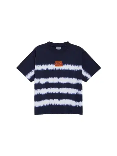 Balenciaga Men's Taped and Dyed Medium Fit T-Shirt - Navy White | Thumbnail 1 Balenciaga Men's Taped and Dyed Medium Fit T-Shirt - Navy White | Thumbnail 1