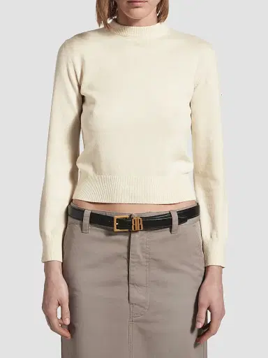 Balenciaga Women's Crew Neck Sweater - Cream | Thumbnail 3 Balenciaga Women's Crew Neck Sweater - Cream | Thumbnail 3