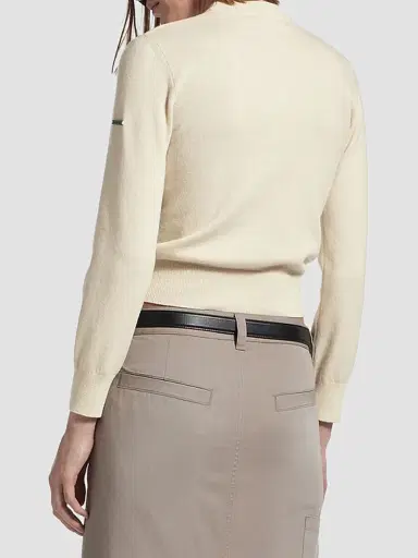 Balenciaga Women's Crew Neck Sweater - Cream | Thumbnail 4 Balenciaga Women's Crew Neck Sweater - Cream | Thumbnail 4