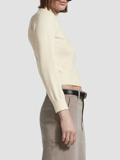 Balenciaga Women's Crew Neck Sweater - Cream | Thumbnail 5 Balenciaga Women's Crew Neck Sweater - Cream | Thumbnail 5