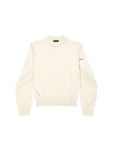 Balenciaga Women's Crew Neck Sweater - Cream | Thumbnail 1 Balenciaga Women's Crew Neck Sweater - Cream | Thumbnail 1