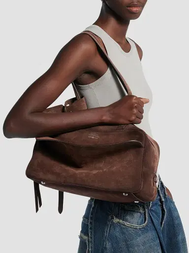Balenciaga Women's Carrie Bowling Shoulder Bag - Light Espresso | Thumbnail 3 Balenciaga Women's Carrie Bowling Shoulder Bag - Light Espresso | Thumbnail 3