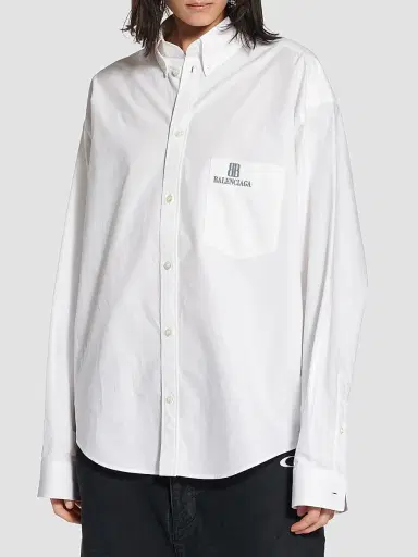 Balenciaga Women's Large Fit Shirt - White | Thumbnail 3 Balenciaga Women's Large Fit Shirt - White | Thumbnail 3