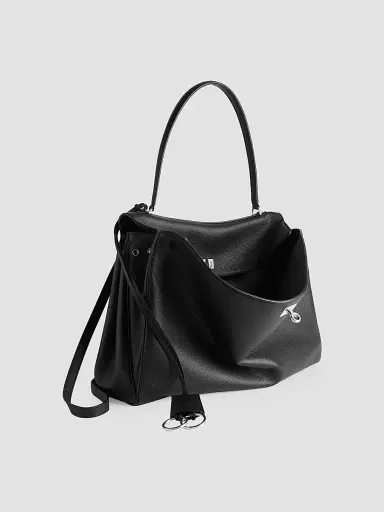 Balenciaga Women's Rodeo Grained Calfskin Top Handle Bag - Black | Thumbnail 2 Balenciaga Women's Rodeo Grained Calfskin Top Handle Bag - Black | Thumbnail 2