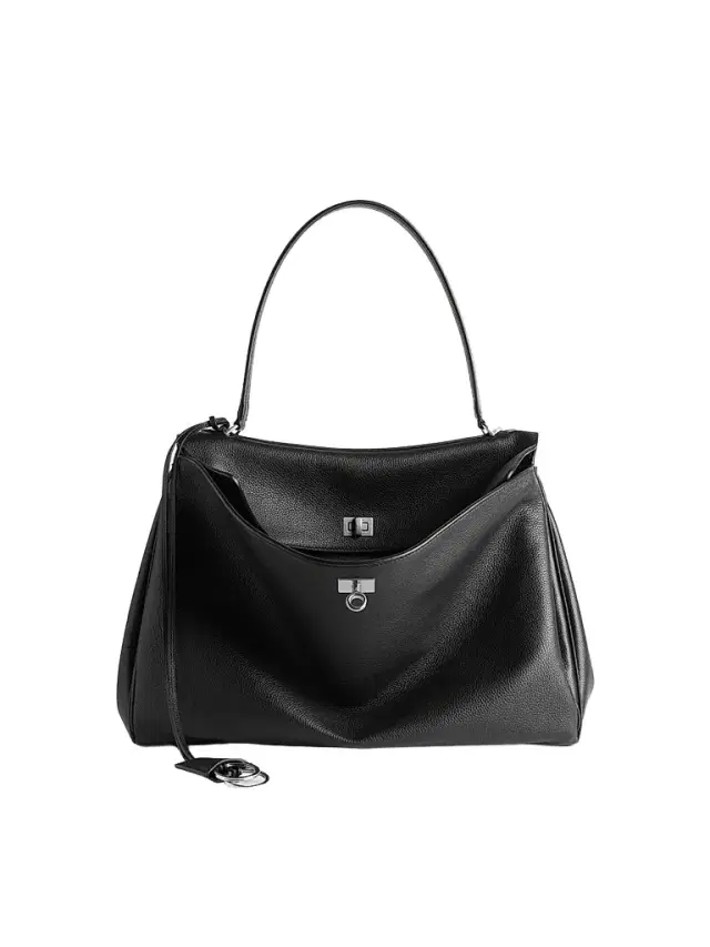 Women's Rodeo Grained Calfskin Top Handle Bag - Black Women's Rodeo Grained Calfskin Top Handle Bag - Black