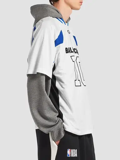 Balenciaga Men's x NBA Collaboration Oversized T-Shirt - White | Thumbnail 5 Balenciaga Men's x NBA Collaboration Oversized T-Shirt - White | Thumbnail 5