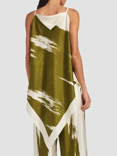 Balenciaga Women's Brush Scratch Scarf Top - Green Multi | Thumbnail 3 Balenciaga Women's Brush Scratch Scarf Top - Green Multi | Thumbnail 3