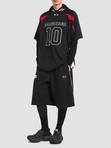 Balenciaga Men's x NBA Collaboration Tracksuit Shorts - Black White | Thumbnail 2 Balenciaga Men's x NBA Collaboration Tracksuit Shorts - Black White | Thumbnail 2