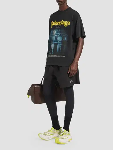 Balenciaga Men's The Address Medium Fit T-Shirt - Washed Black | Thumbnail 2 Balenciaga Men's The Address Medium Fit T-Shirt - Washed Black | Thumbnail 2
