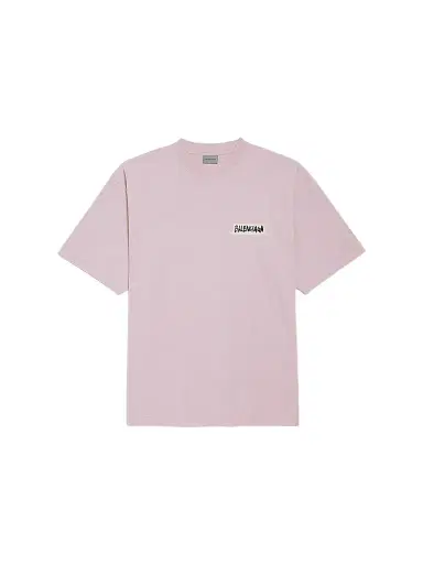 Balenciaga Women's Masking Tape Medium Fit T-Shirt - Dusty Pink | Thumbnail 1 Balenciaga Women's Masking Tape Medium Fit T-Shirt - Dusty Pink | Thumbnail 1