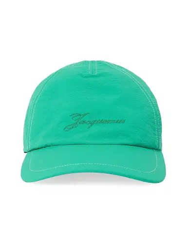 Jacquemus Men's Logo Nylon Baseball Cap - Green | Thumbnail 1 Jacquemus Men's Logo Nylon Baseball Cap - Green | Thumbnail 1