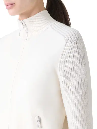 Akris punto Women's Rib-Knit Wool Zip Cardigan - Cream | Thumbnail 6 Akris punto Women's Rib-Knit Wool Zip Cardigan - Cream | Thumbnail 6