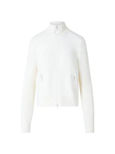 Akris punto Women's Rib-Knit Wool Zip Cardigan - Cream | Thumbnail 1 Akris punto Women's Rib-Knit Wool Zip Cardigan - Cream | Thumbnail 1