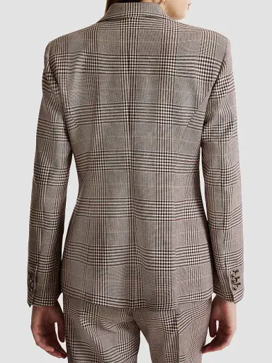 Marella Women's Prince of Wales Blazer - Chocolate - Size 14 | Thumbnail 3 Marella Women's Prince of Wales Blazer - Chocolate - Size 14 | Thumbnail 3