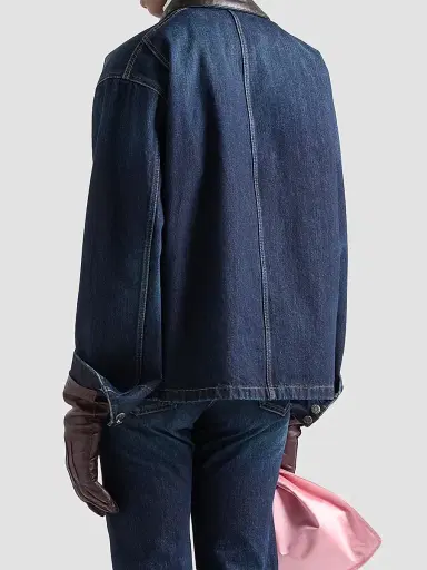 Prada Women's Denim Trucker Jacket - Blue | Thumbnail 4 Prada Women's Denim Trucker Jacket - Blue | Thumbnail 4