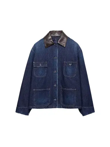 Prada Women's Denim Trucker Jacket - Blue | Thumbnail 1 Prada Women's Denim Trucker Jacket - Blue | Thumbnail 1