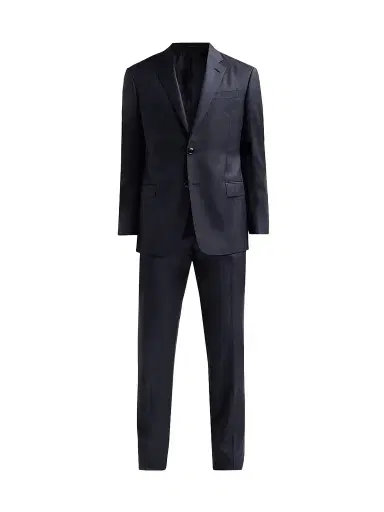 Giorgio Armani Men's Striped Herringbone Wool Single-Breasted Suit - Night Sky | Thumbnail 1 Giorgio Armani Men's Striped Herringbone Wool Single-Breasted Suit - Night Sky | Thumbnail 1