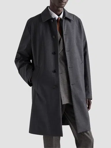 Prada Men's Technical Wool Coat - Grey | Thumbnail 2 Prada Men's Technical Wool Coat - Grey | Thumbnail 2