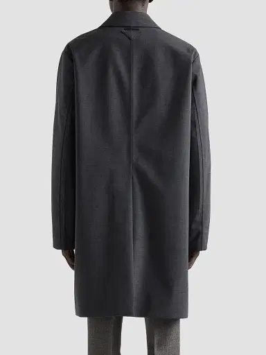 Prada Men's Technical Wool Coat - Grey | Thumbnail 3 Prada Men's Technical Wool Coat - Grey | Thumbnail 3