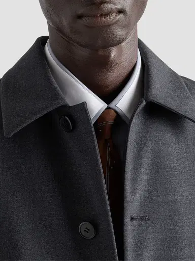 Prada Men's Technical Wool Coat - Grey | Thumbnail 4 Prada Men's Technical Wool Coat - Grey | Thumbnail 4