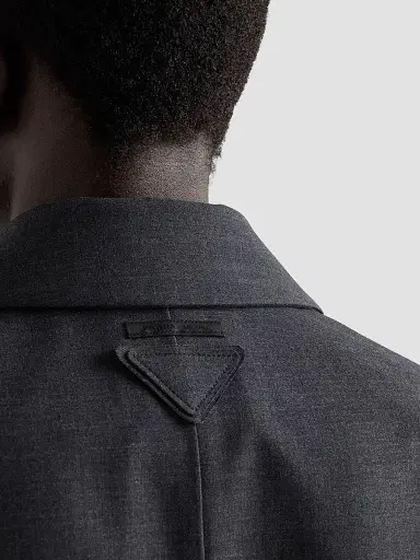 Prada Men's Technical Wool Coat - Grey | Thumbnail 5 Prada Men's Technical Wool Coat - Grey | Thumbnail 5