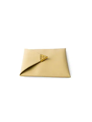 Prada Women's Saffiano Leather Envelope Clutch - Yellow | Thumbnail 3 Prada Women's Saffiano Leather Envelope Clutch - Yellow | Thumbnail 3