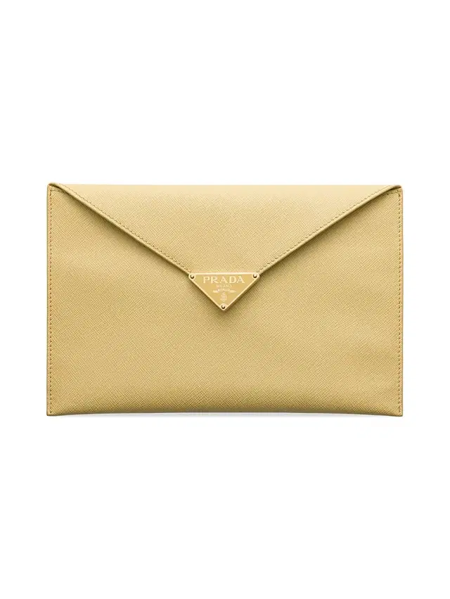Women's Saffiano Leather Envelope Clutch - Yellow Women's Saffiano Leather Envelope Clutch - Yellow