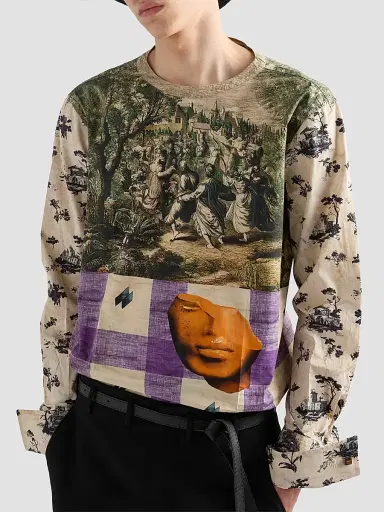 Prada Men's Printed Cotton Shirt - Multicolored | Thumbnail 3 Prada Men's Printed Cotton Shirt - Multicolored | Thumbnail 3