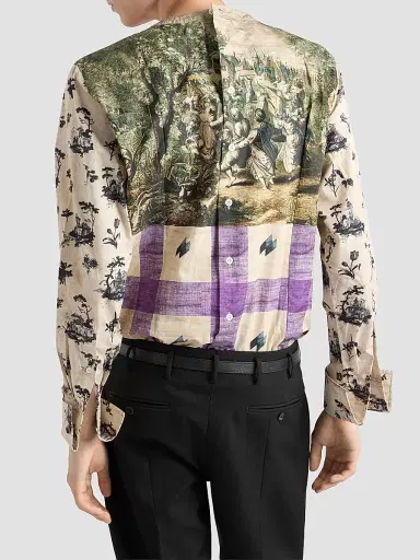 Prada Men's Printed Cotton Shirt - Multicolored | Thumbnail 4 Prada Men's Printed Cotton Shirt - Multicolored | Thumbnail 4
