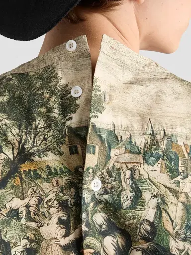 Prada Men's Printed Cotton Shirt - Multicolored | Thumbnail 5 Prada Men's Printed Cotton Shirt - Multicolored | Thumbnail 5