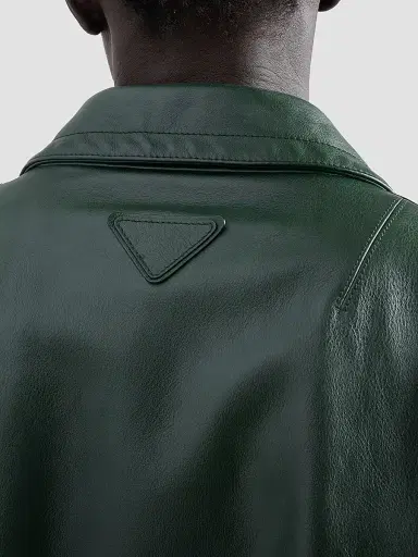 Prada Men's Leather Coat - Green | Thumbnail 5 Prada Men's Leather Coat - Green | Thumbnail 5