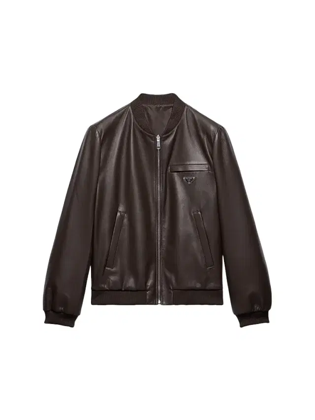 Men's Nappa Leather Bomber Jacket - Brown Men's Nappa Leather Bomber Jacket - Brown