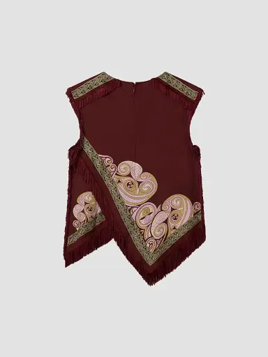 La DoubleJ Women's Scarf Top - Kells Swirl Burgundy | Thumbnail 2 La DoubleJ Women's Scarf Top - Kells Swirl Burgundy | Thumbnail 2