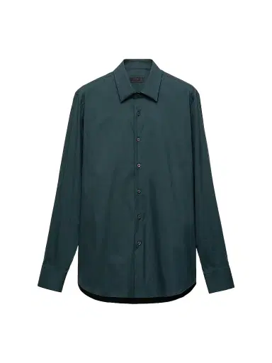 Prada Men's Stretch Cotton Shirt - Dark Green | Thumbnail 1 Prada Men's Stretch Cotton Shirt - Dark Green | Thumbnail 1
