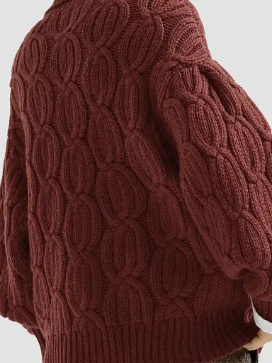 Brunello Cucinelli Women's Cashmere Feather Yarn Heritage Cable Cardigan - Ruby | Thumbnail 6 Brunello Cucinelli Women's Cashmere Feather Yarn Heritage Cable Cardigan - Ruby | Thumbnail 6