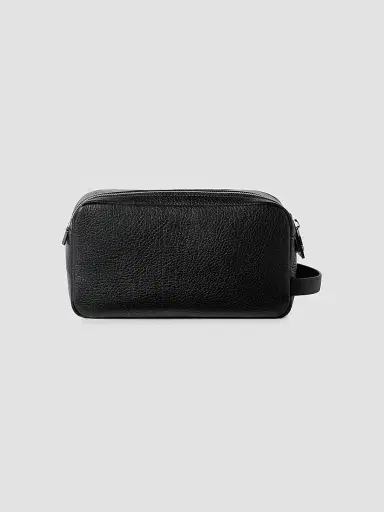 Brunello Cucinelli Grained Calfskin Beauty Case with Double Zipper - Black | Thumbnail 3 Brunello Cucinelli Grained Calfskin Beauty Case with Double Zipper - Black | Thumbnail 3
