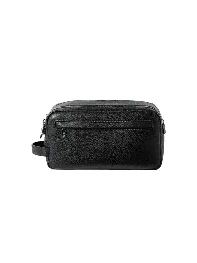 Brunello Cucinelli Grained Calfskin Beauty Case with Double Zipper - Black | Thumbnail 1 Brunello Cucinelli Grained Calfskin Beauty Case with Double Zipper - Black | Thumbnail 1