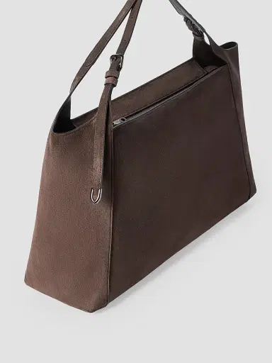 Brunello Cucinelli Women's Sartorial Shopper Bag in Suede - Pine Cone Brown | Thumbnail 4 Brunello Cucinelli Women's Sartorial Shopper Bag in Suede - Pine Cone Brown | Thumbnail 4