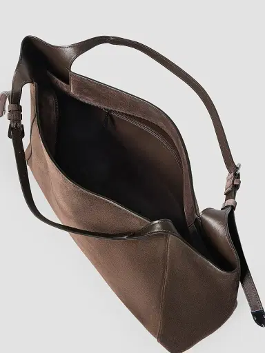 Brunello Cucinelli Women's Sartorial Shopper Bag in Suede - Pine Cone Brown | Thumbnail 5 Brunello Cucinelli Women's Sartorial Shopper Bag in Suede - Pine Cone Brown | Thumbnail 5