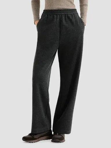 Brunello Cucinelli Women's Cashmere Interlock Track Trousers - Anthracite | Thumbnail 3 Brunello Cucinelli Women's Cashmere Interlock Track Trousers - Anthracite | Thumbnail 3