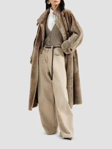 Brunello Cucinelli Women's Sparkling Cashmere Lightweight Ribbed Cardigan - Rope | Thumbnail 2 Brunello Cucinelli Women's Sparkling Cashmere Lightweight Ribbed Cardigan - Rope | Thumbnail 2