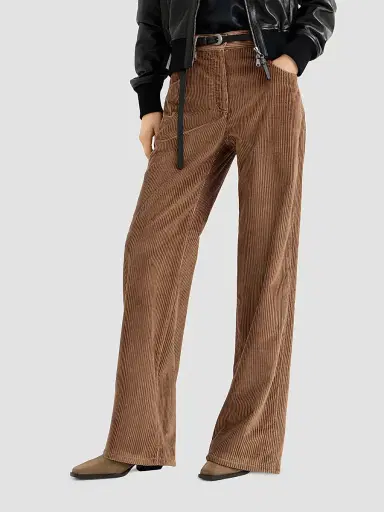 Brunello Cucinelli Women's Cotton Corduroy Straight Five-Pocket Trousers with Monili - Dattero | Thumbnail 5 Brunello Cucinelli Women's Cotton Corduroy Straight Five-Pocket Trousers with Monili - Dattero | Thumbnail 5