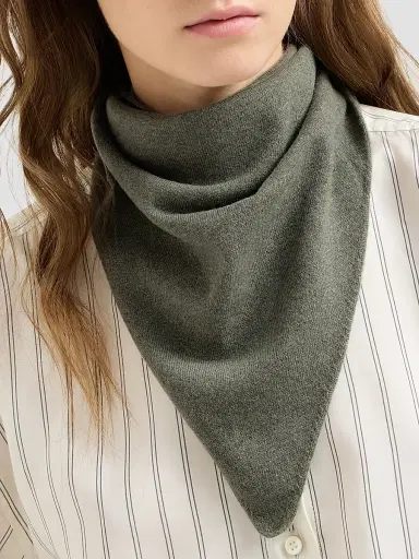 Brunello Cucinelli Women's Cashmere Foulard with Monili - Origano | Thumbnail 2 Brunello Cucinelli Women's Cashmere Foulard with Monili - Origano | Thumbnail 2