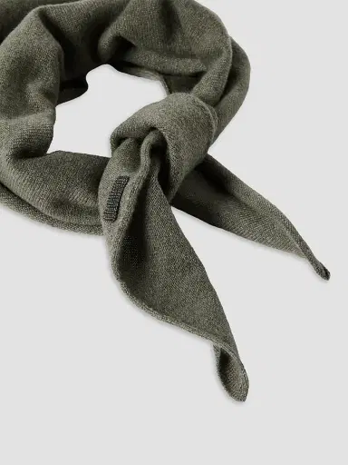 Brunello Cucinelli Women's Cashmere Foulard with Monili - Origano | Thumbnail 3 Brunello Cucinelli Women's Cashmere Foulard with Monili - Origano | Thumbnail 3