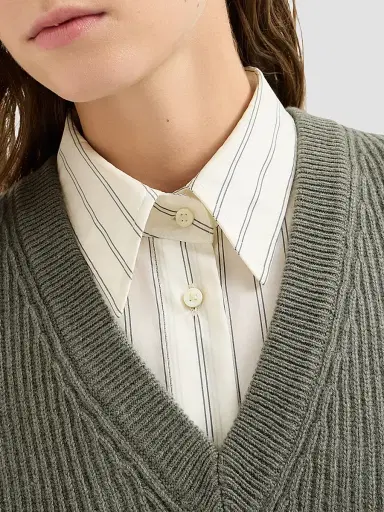 Brunello Cucinelli Women's Cashmere Rib Knit Sweater Vest - Origano | Thumbnail 6 Brunello Cucinelli Women's Cashmere Rib Knit Sweater Vest - Origano | Thumbnail 6