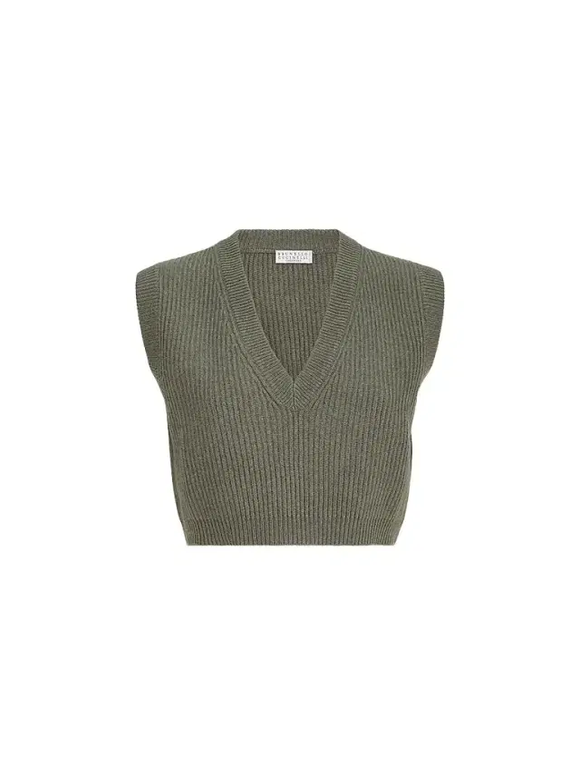 Women's Cashmere Rib Knit Sweater Vest - Origano Women's Cashmere Rib Knit Sweater Vest - Origano