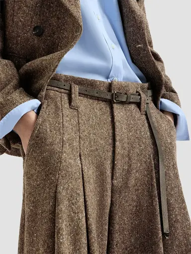 Brunello Cucinelli Women's Suede Belt with Shiny Loop | Thumbnail 2 Brunello Cucinelli Women's Suede Belt with Shiny Loop | Thumbnail 2