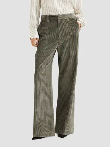 Brunello Cucinelli Women's Cotton Corduroy Loose Trousers with Monili - Origano | Thumbnail 3 Brunello Cucinelli Women's Cotton Corduroy Loose Trousers with Monili - Origano | Thumbnail 3