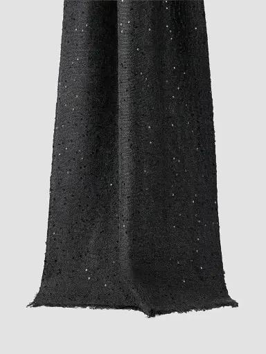 Brunello Cucinelli Women's Cashmere and Silk Diamond Yarn Scarf - Lignite Grey | Thumbnail 2 Brunello Cucinelli Women's Cashmere and Silk Diamond Yarn Scarf - Lignite Grey | Thumbnail 2